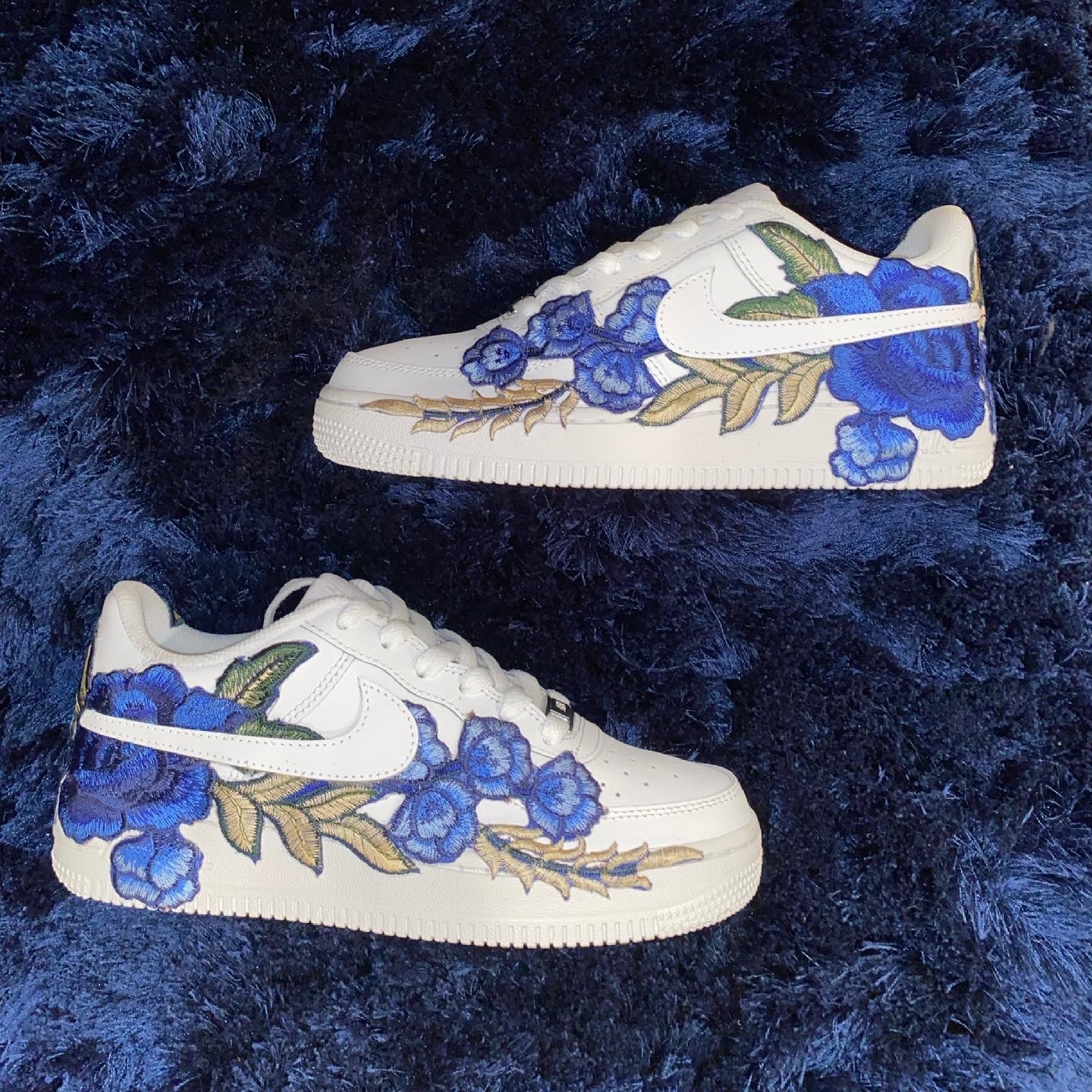 Air Force 1 Custom Blue Rose Shoes